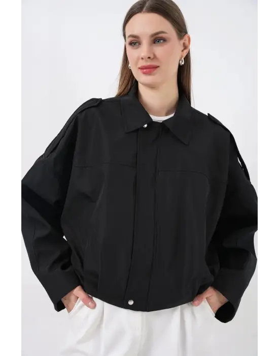 Oversize Kısa Ceket 0732 - Siyah
