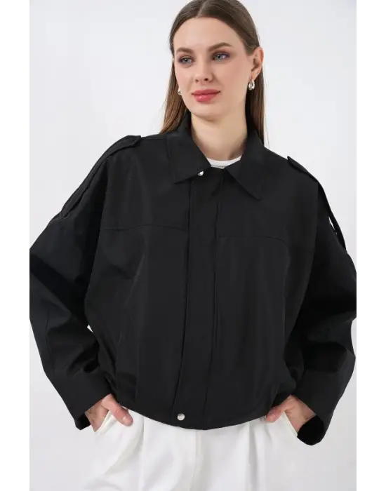 Oversize Kısa Ceket 0732 - Siyah