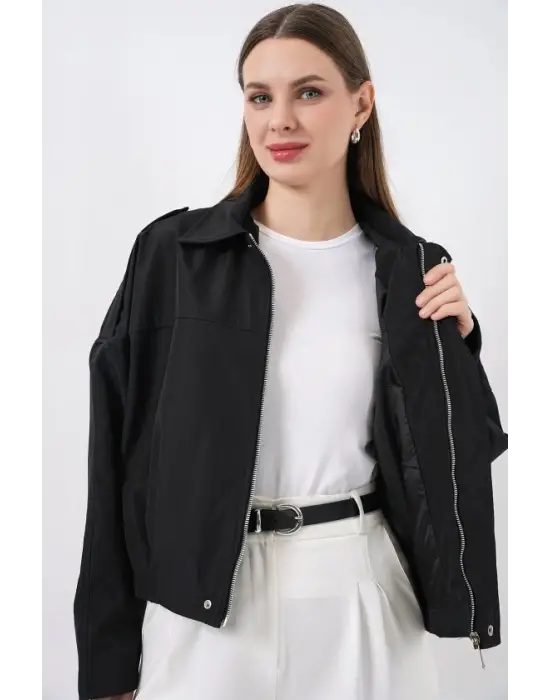 Oversize Kısa Ceket 0732 - Siyah