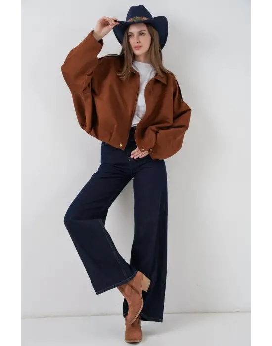 Oversize Süet Ceket 1055 - Y.Kiremit