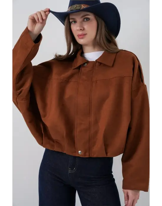 Oversize Süet Ceket 1055 - Y.Kiremit