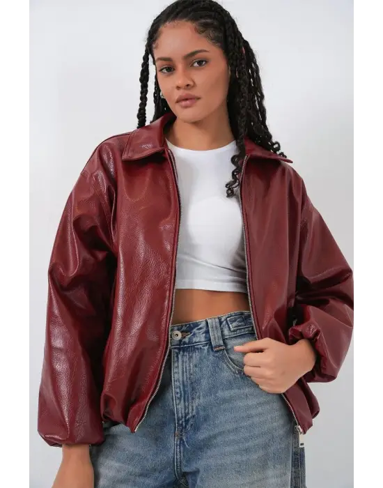 Trend Suni Deri Ceket