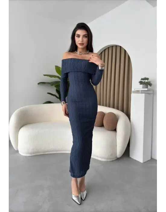 Omarı Şık Madonna Yaka Elbise