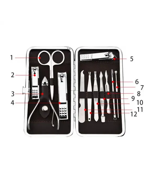 Omarı Etkileyici Profesyonel Manikür Pedikür Seti (12 Parça)