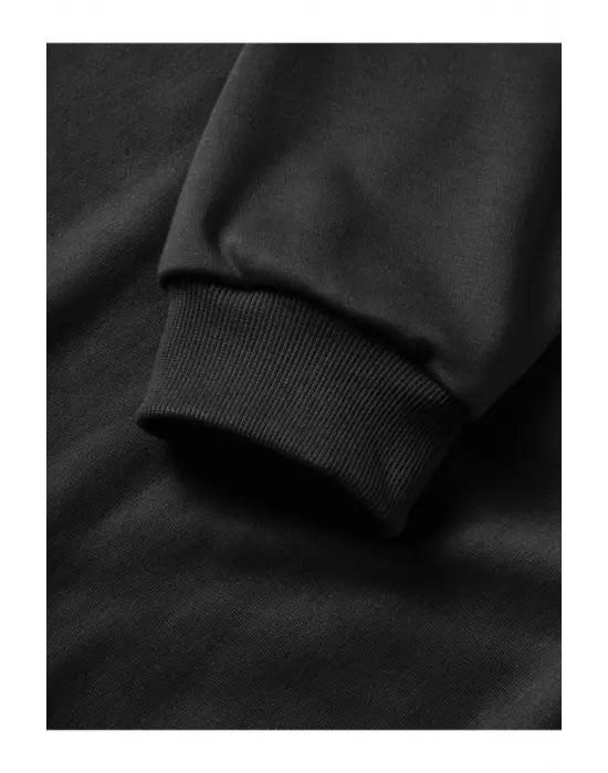 Omarı Kapşonlu Kasım İndirimi Sweatshirt - Siyah