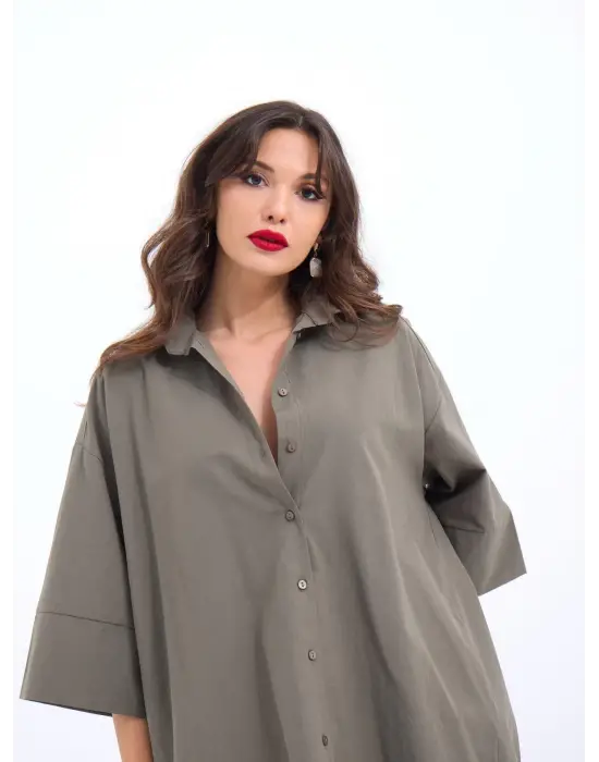 Omarı Hakiki Renkli Gömlek - Kadın Modası