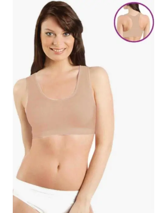 Omarı Geniş Askılı Destekli Kadın Sporcu Büstiyeri - Etkileyici ve Konforlu
