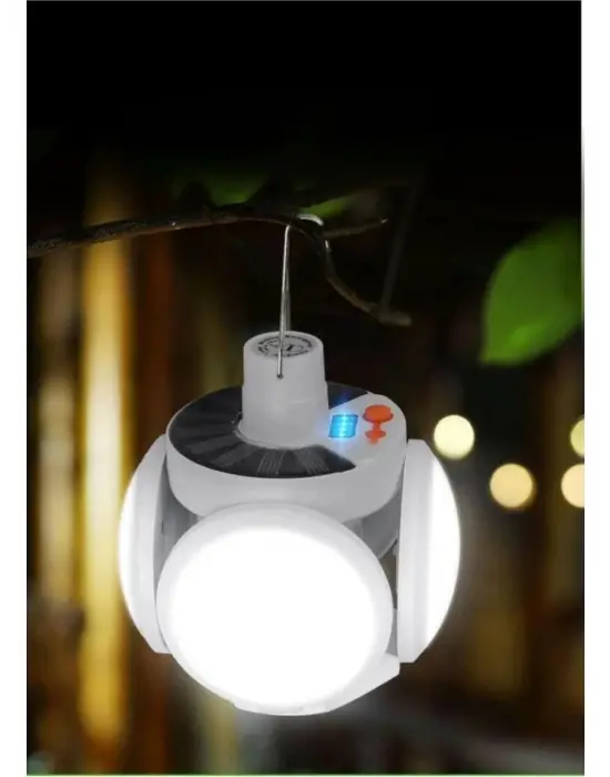 P-038 Solar Güneş Enerji Ve Usb Sarjli 5 Kanatlı