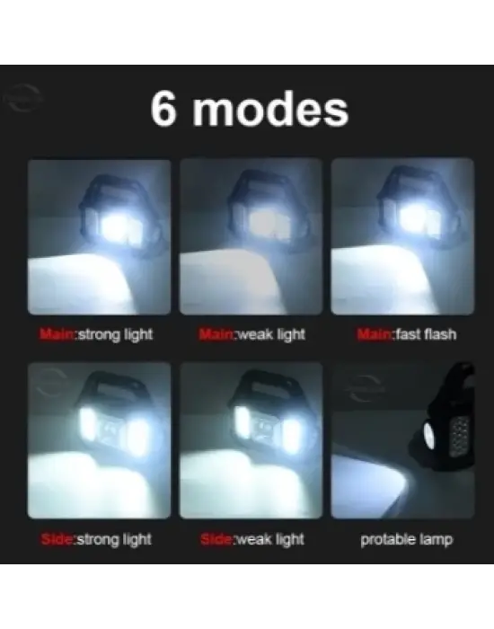 P-880a Solar Powerbanklı Şarjlı Taşınabilir Güçlü Fener