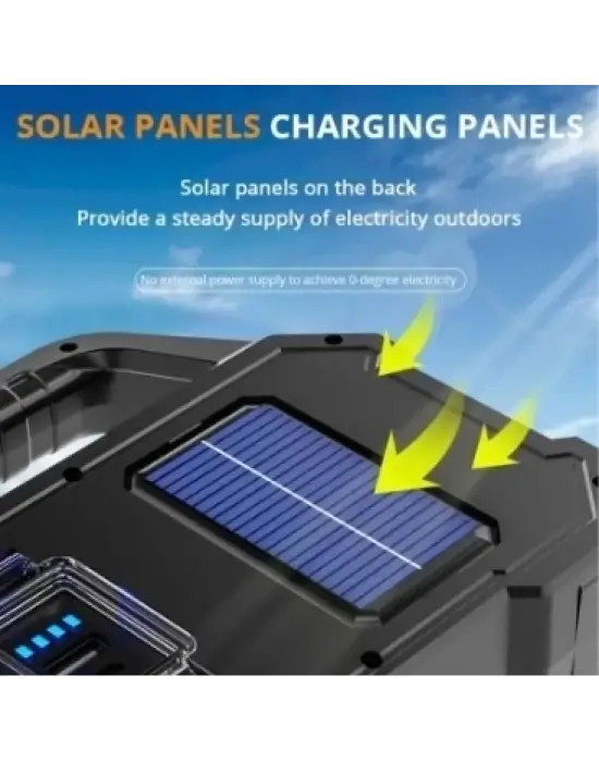 P-880a Solar Powerbanklı Şarjlı Taşınabilir Güçlü Fener