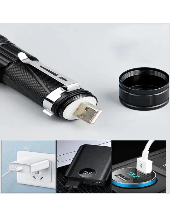 P50 Led Şarjlı Mıknatıslı Usb El Feneri  Wt-622