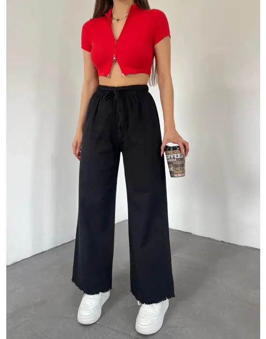 Omarı Şık Püsküllü Palazzo Pantolon