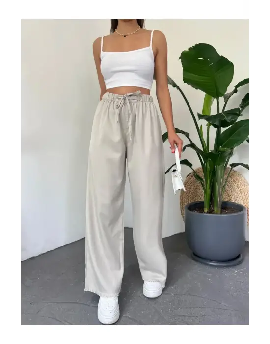 Omarı Şık Püsküllü Palazzo Pantolon