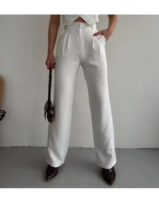 Palazzo pantolon beyaz s23211
