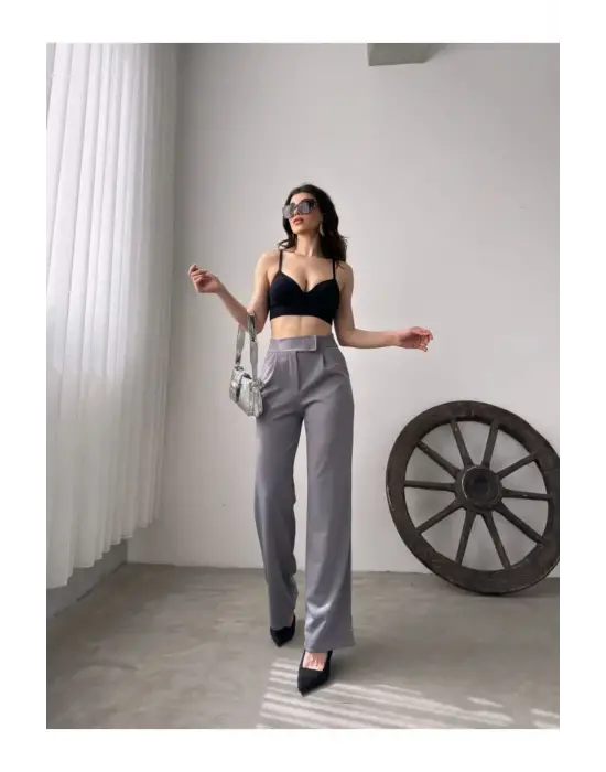 Omarı Hareket Özgürlüğü Sunan GRİ Palazzo Pantolon
