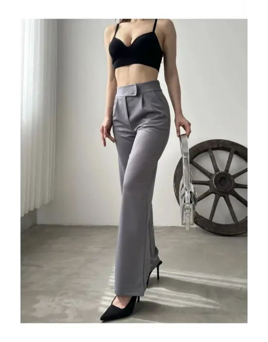 Omarı Hareket Özgürlüğü Sunan GRİ Palazzo Pantolon