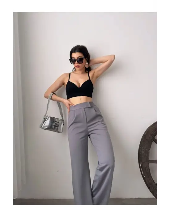 Omarı Hareket Özgürlüğü Sunan GRİ Palazzo Pantolon