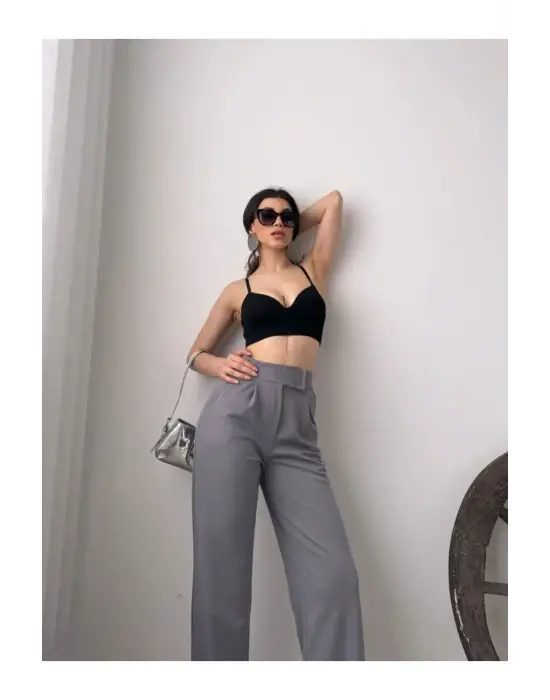 Omarı Hareket Özgürlüğü Sunan GRİ Palazzo Pantolon