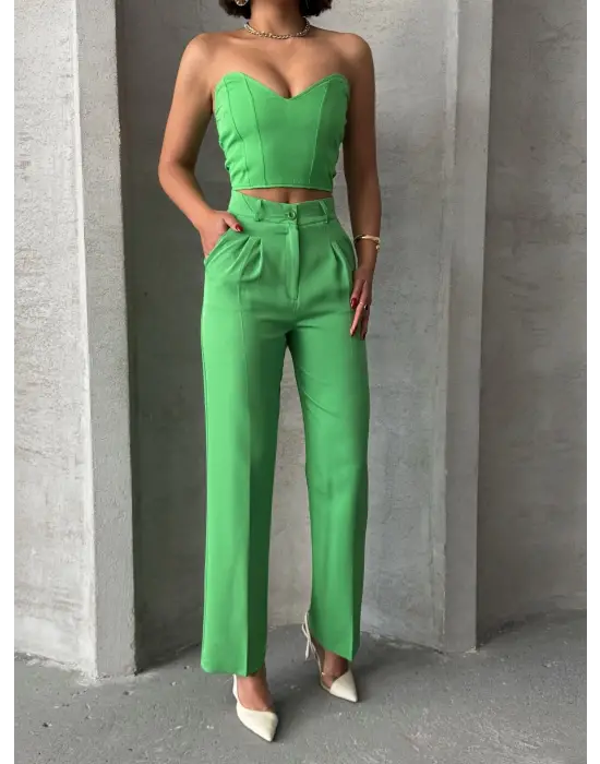 Modern Palazzo Takım Yeşil