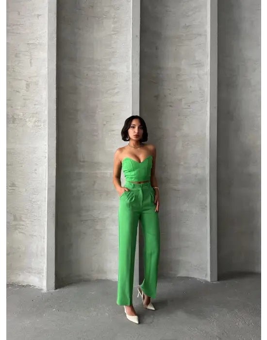Modern Palazzo Takım Yeşil
