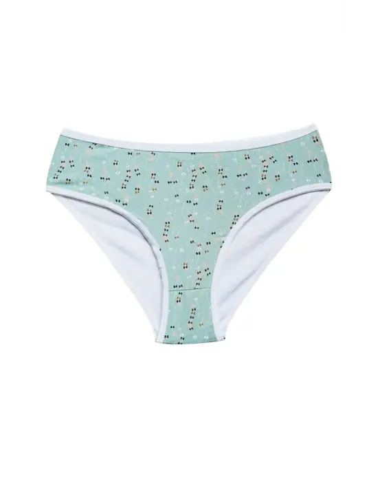 Pamuklu Geniş Kenarlı Likralı Desenli   Kadın Külot 10lu paket