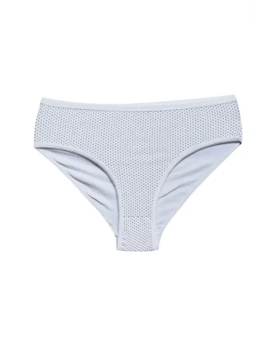 Omarı Pamuklu Desenli Geniş Kenarlı Kadın Külot Seti