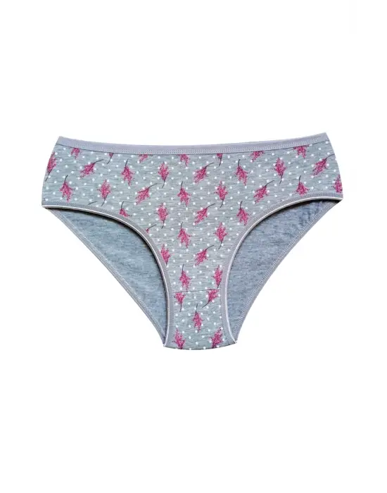 Pamuklu Geniş Kenarlı Likralı Desenli   Kadın Külot Desen 2