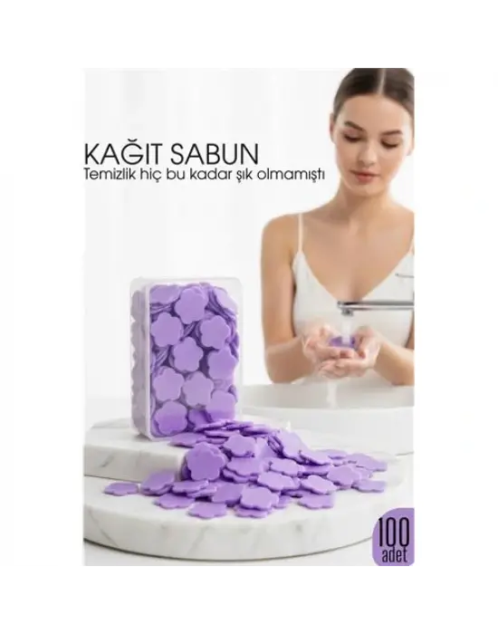 Parfümlü Elde Eriyen Kağıt Sabun - 100 lü paket Sihirli Sabun – Hijyenik Seyahat Kutusu