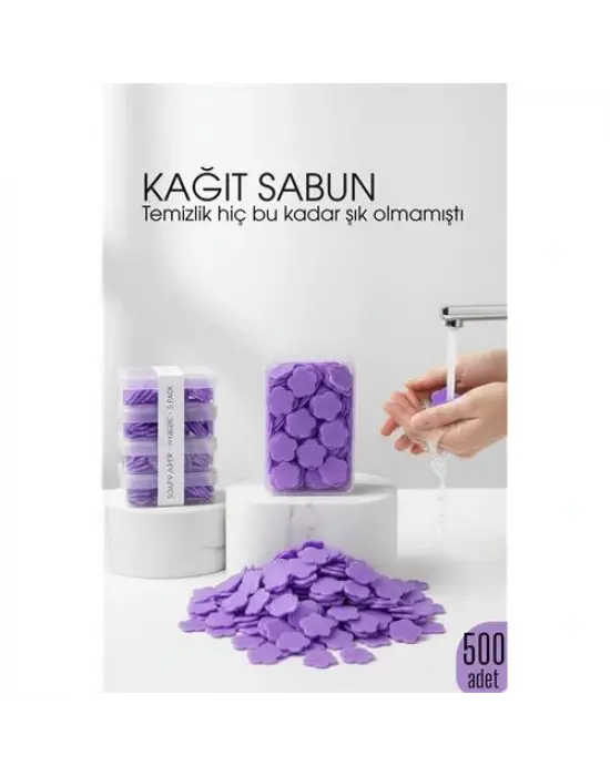 Parfümlü Elde Eriyen Kağıt Sabun - 500 lü paket Sihirli Sabun – Hijyenik Seyahat Kutusu