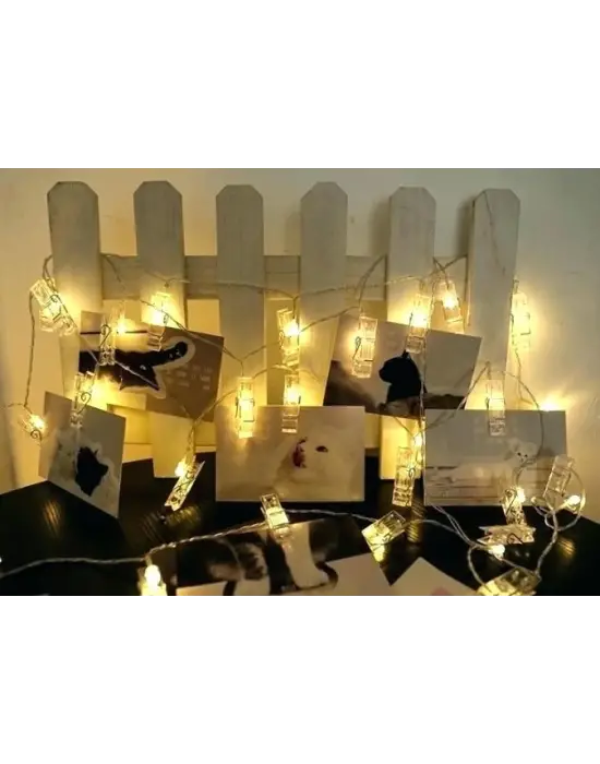 Omarı Işıklı Fotoğraf Mandalları Seti