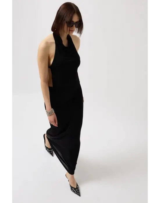 Omarı Parlak Kumaş Maxi Etek - Zarif ve Şık Tasarım