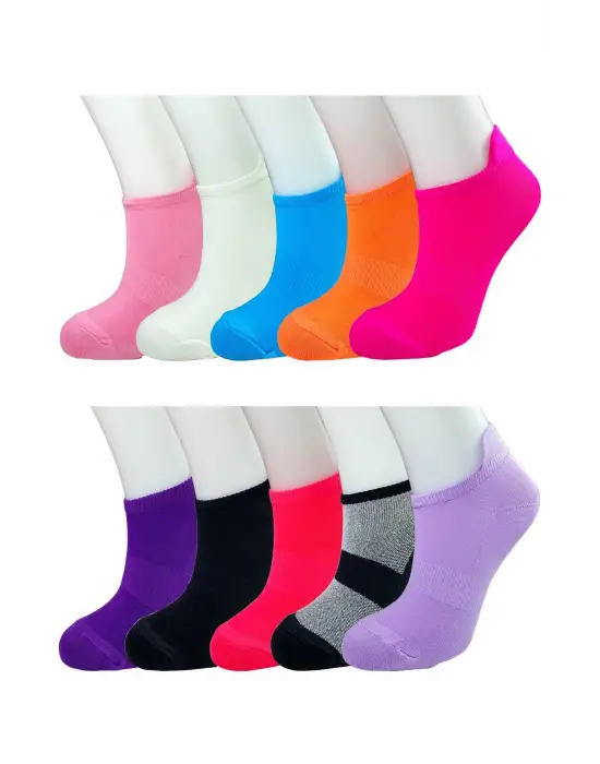 Omarı Yumuşak Neon Renkli Kadın Bilek Çorap Seti