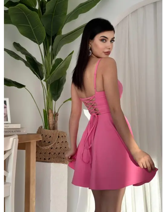 Omarı Çekici İp Detaylı Elbise