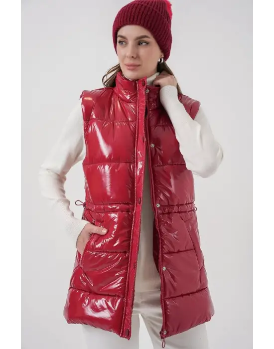 Parlak Şişme Yelek 5218 - Kırmızı