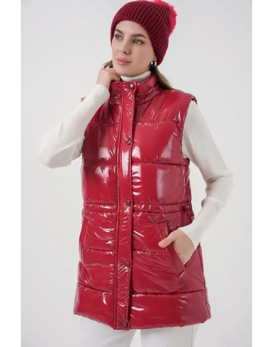 Parlak Şişme Yelek 5218 - Kırmızı