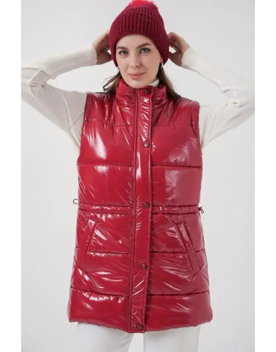 Parlak Şişme Yelek 5218 - Kırmızı