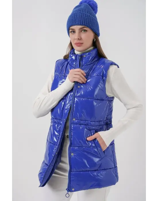 Parlak Şişme Yelek 5218 - Saks