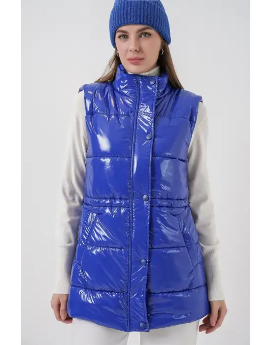 Parlak Şişme Yelek 5218 - Saks
