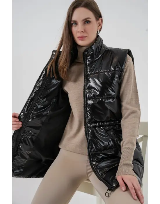 Parlak Şişme Yelek 5218 - Siyah