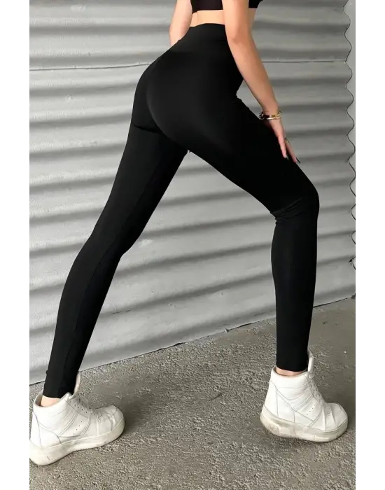 Omarı Esnek Yüksek Bel Parlak Disco Tayt