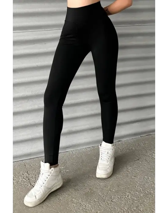 Omarı Esnek Yüksek Bel Parlak Disco Tayt