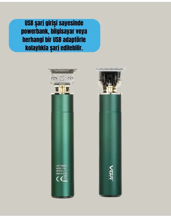 Paslanmaz Çelik Başlıklı Su Geçirmez Şarjlı Saç Kesme Makinesi