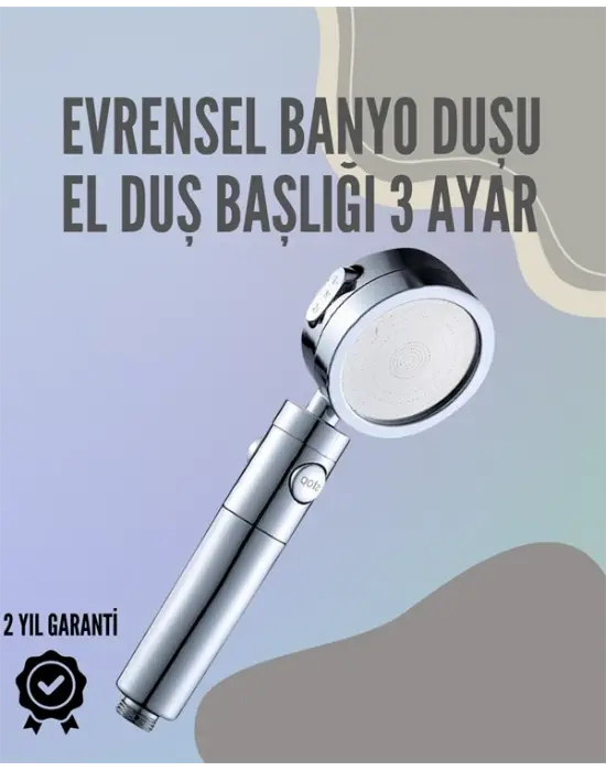 Paslanmaz Çelik Çok Fonksiyonlu El Duş Başlığı – 3 Modlu Püskürtme Seçeneği
