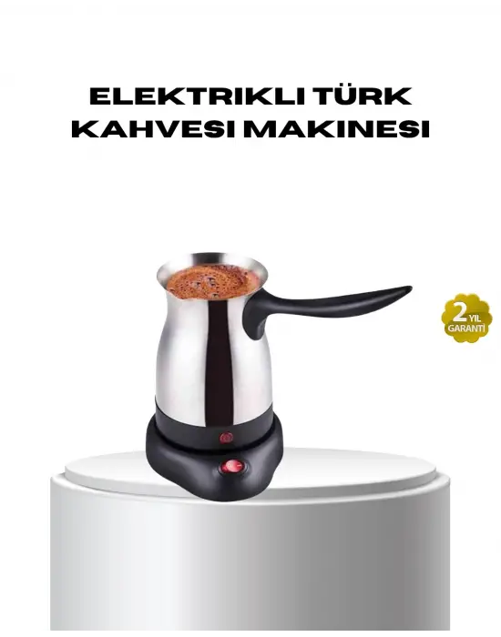 Paslanmaz Çelik Elektrikli Cezve 800w 6 Fincan Kapasiteli