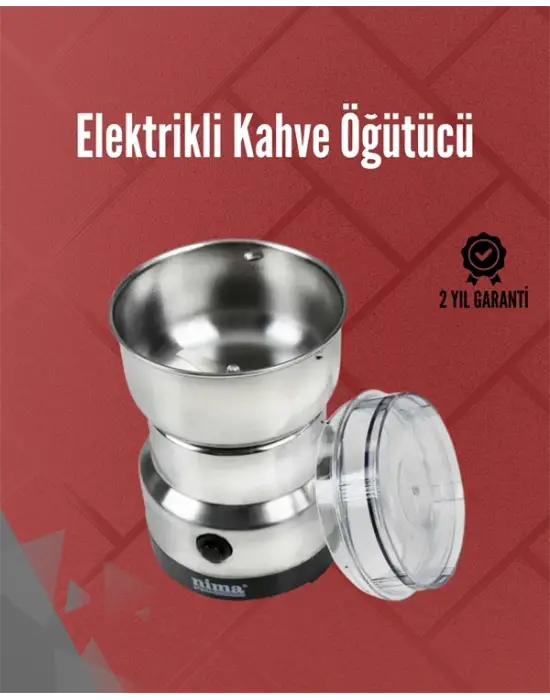 Paslanmaz Çelik Elektrikli Kahve Değirmeni | Sessiz, Hızlı, Çok Amaçlı Öğütücü (200w)