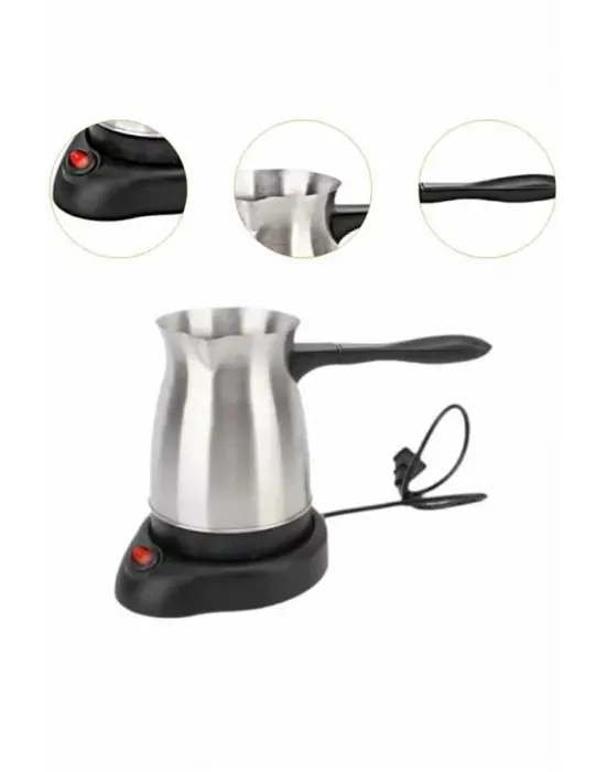 Paslanmaz Çelik Türk Kahvesi Makinesi 6 Fincan Kpasiteli Elektrikli Cezve