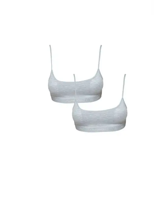 Çarpıcı İp Askılı Gri Büstiyer