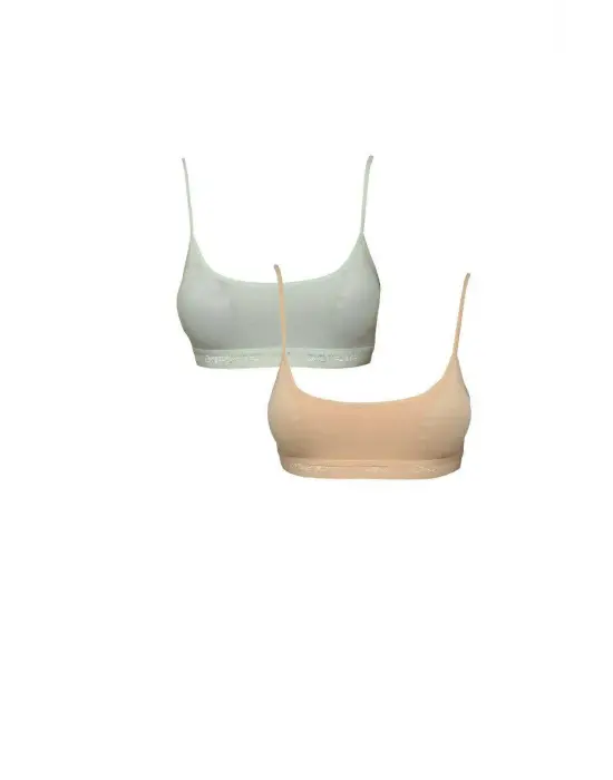 Pedli İp Askılı Krem ve Ten Rengi Büstiyer 2 adet