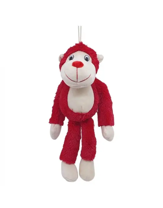 Peluş Maymun 40 cm - Yumuşak Peluş - G5501 - Kırmızı