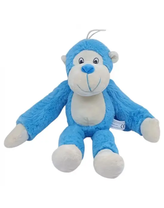 Peluş Maymun 40 cm - Yumuşak Peluş - G5501 - Mavi